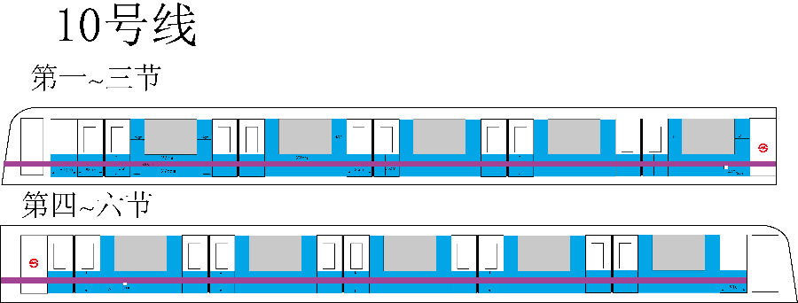上海地铁10号线外包车广告尺寸示意图