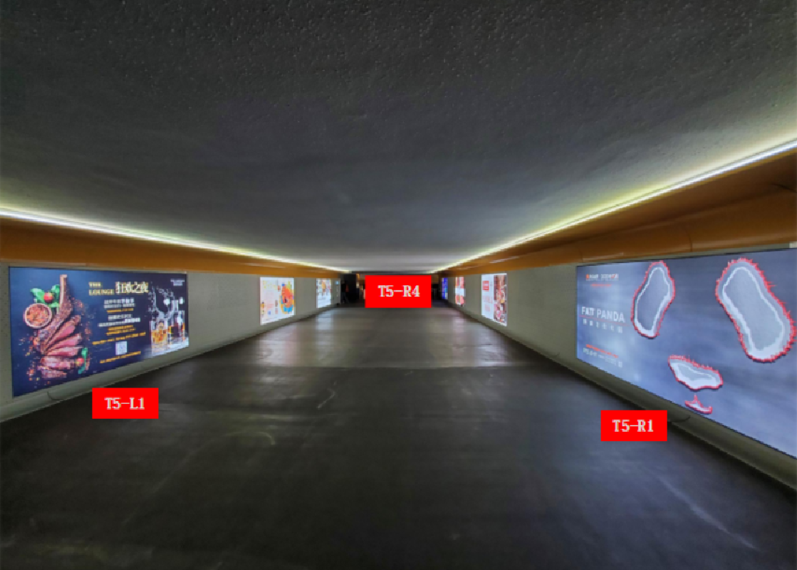 上海五角场下沉式广场合生汇通道墙面灯箱